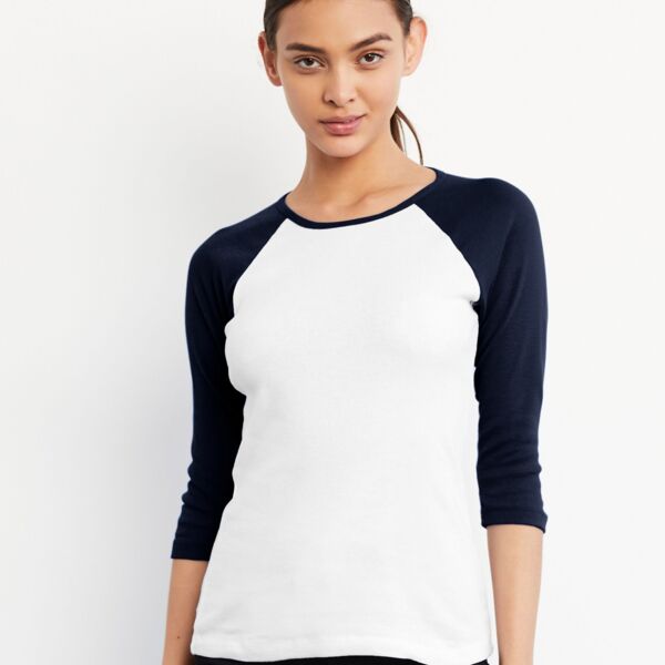 Bella Ladies 3/4 Sleeve Contrast T-Shirt Thumbnail